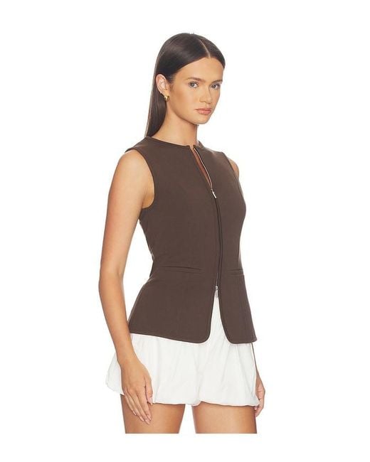ALIGNE Brown Miguel Zip Ponte Top