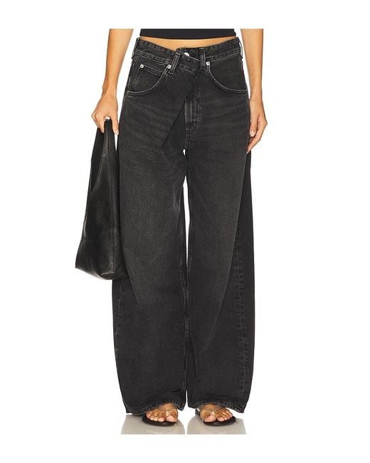 Agolde Black Vana Wide Leg Jeans