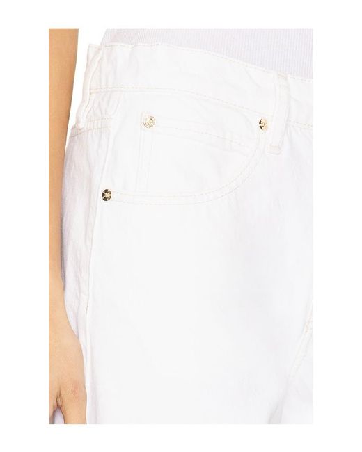 FRAME White Low Slung Barrel Jeans