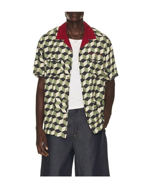 Brixton Black X Burger She Wrote Short Sleeve Shirt for men