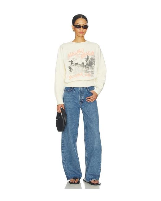 Anine Bing Natural Harry Shrunken Sweatshirt Surfer