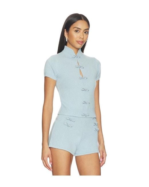 SAU LEE Blue Mountain Cashmere Top