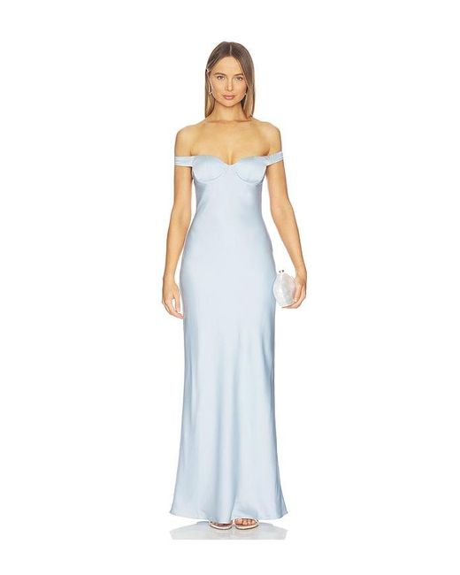 Runaway the Label White Raphaella Off Shoulder Maxi Dress