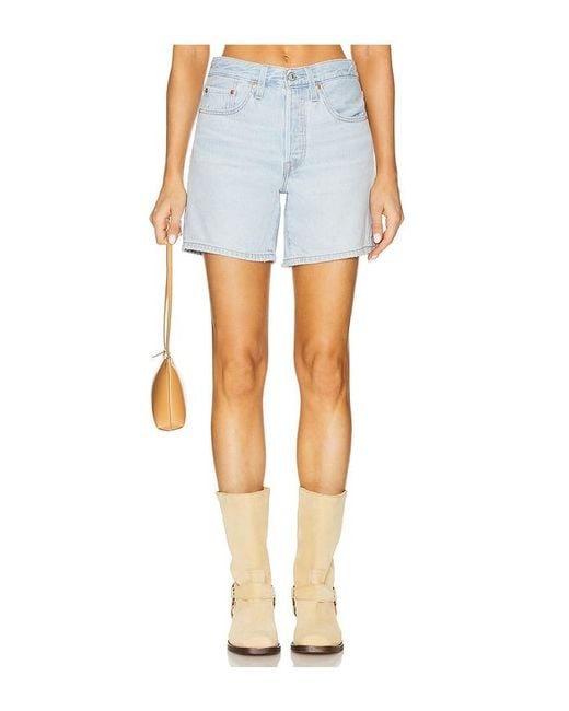 Levi's Blue 501 Mid Thigh Short