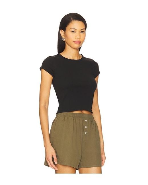 Goldie Black Pointelle Baby Tee