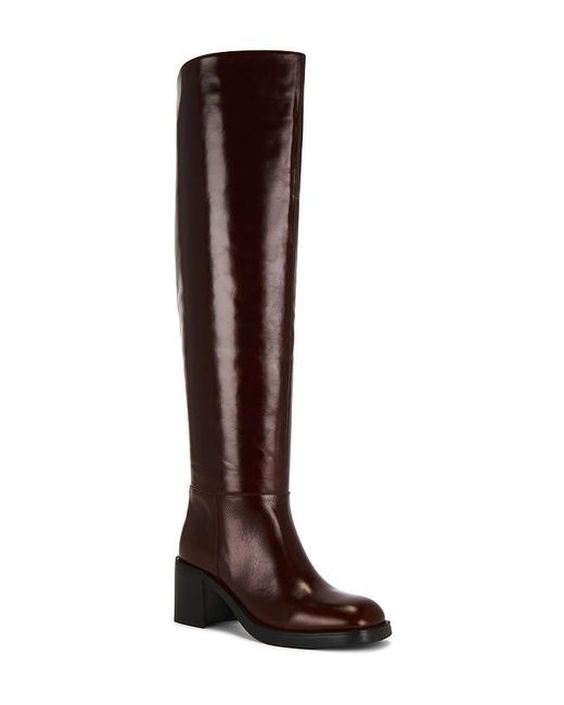 Jeffrey Campbell Brown Vinyl Over The Knee Boot