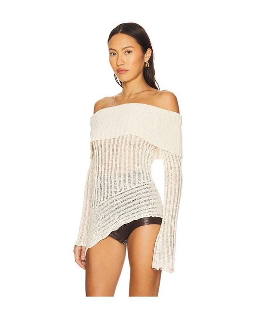 PULL TAWNY en Ivory superdown en coloris White