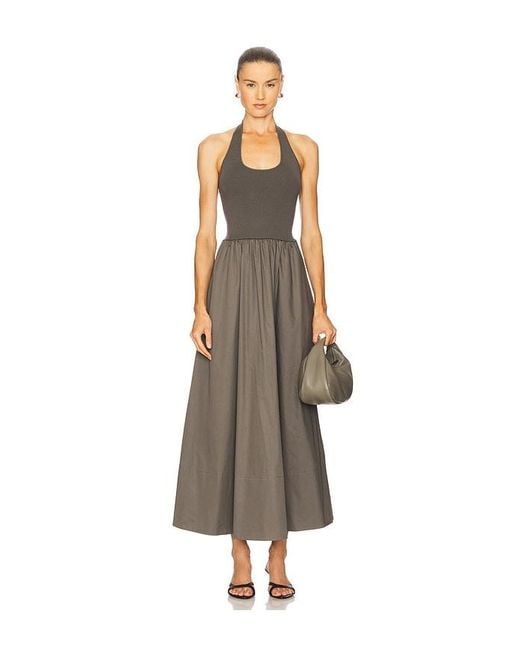 St. Agni Natural Halter Gathered Dress