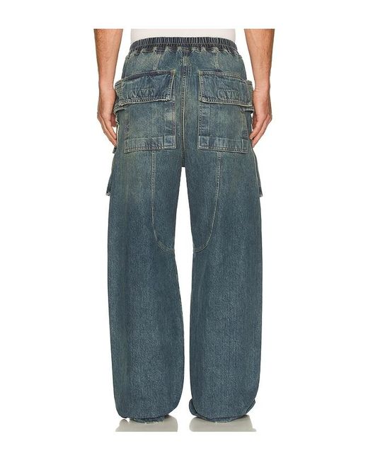 Rick Owens Blue Creatch Wide Cargo Drawstring for men