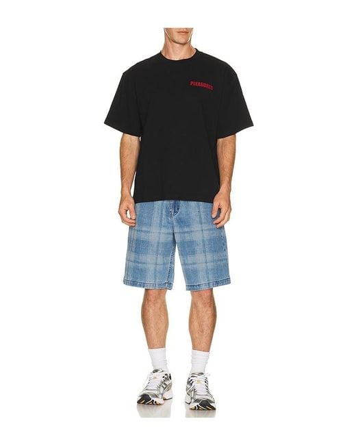 Pleasures Blue Experiment Jorts for men