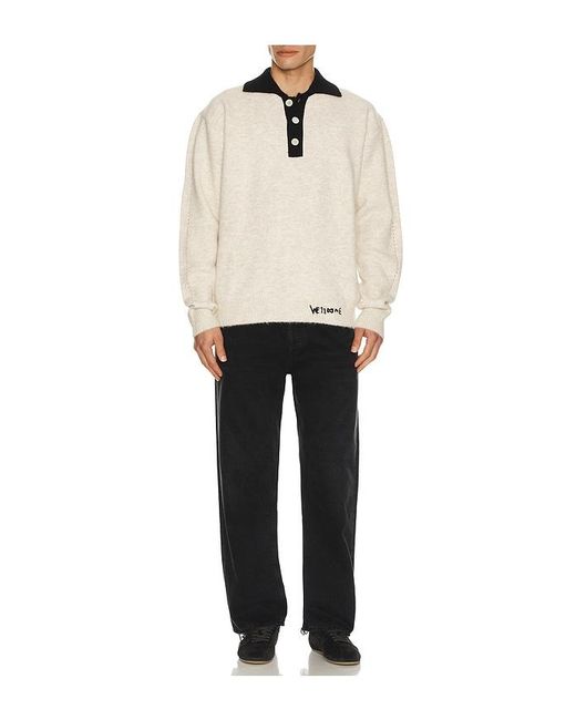 we11done Natural Brushed Contrast Knit Top for men