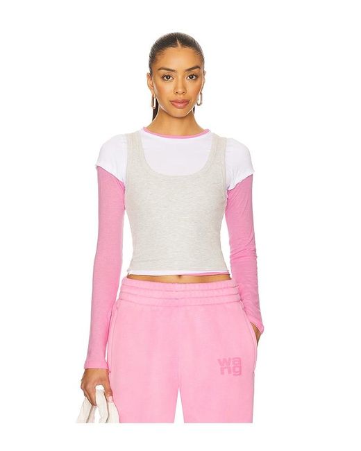 Jaded London Pink Easy Triple Layer Top