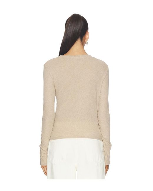 Enza Costa Natural Jersey Long Sleeve Crew Top