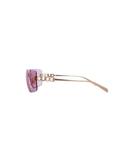 Gucci Pink Rectangular Sunglasses