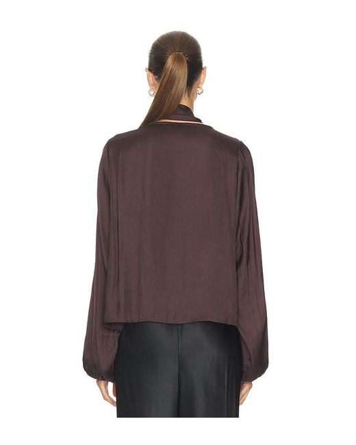 WeWoreWhat Purple Wrap Neck Tie Top