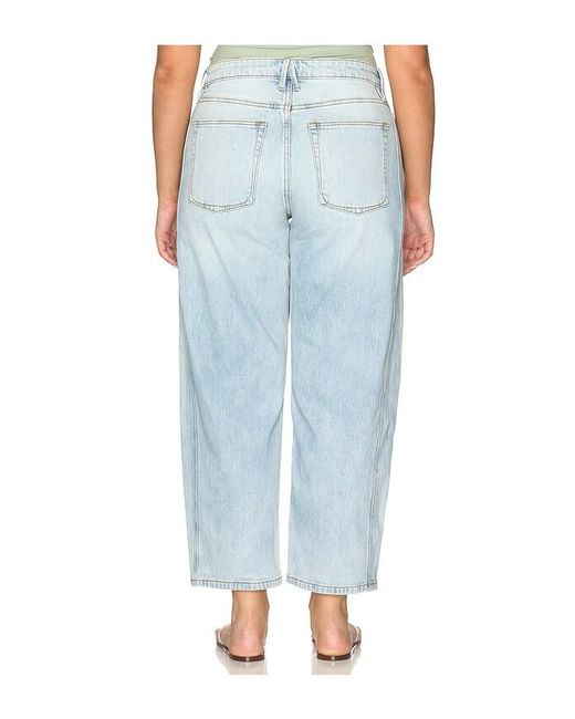 GOOD AMERICAN Blue High Barrel Ankle Jeans