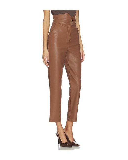 Bardot Brown Aster Faux Leather Pant