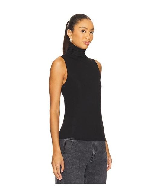 Vince Black Sleeveless Turtleneck Top