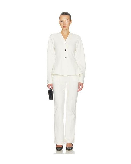 ALIGNE White Justin Pintuck Jersey Trouser