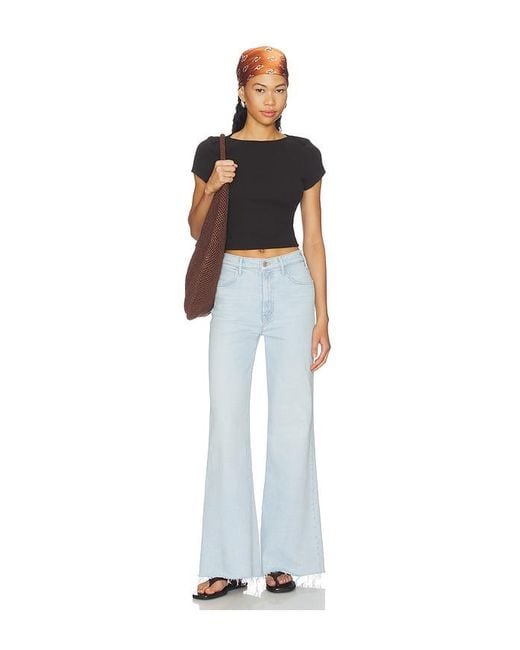 Mother Blue The Hustler Roller Skimp Fray Jeans