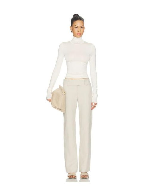 ÉTERNE White Fitted Turtleneck Top