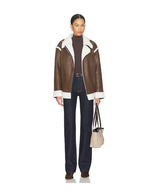 SNDY'S Brown London Oversized Biker Jacket