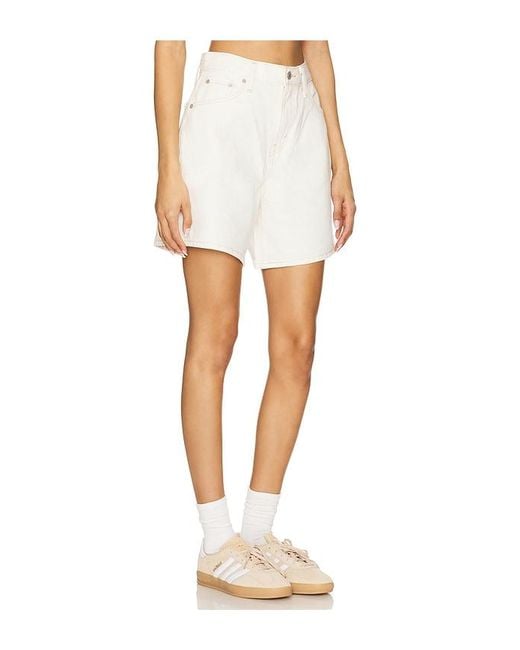 Levi's White High Baggy Short