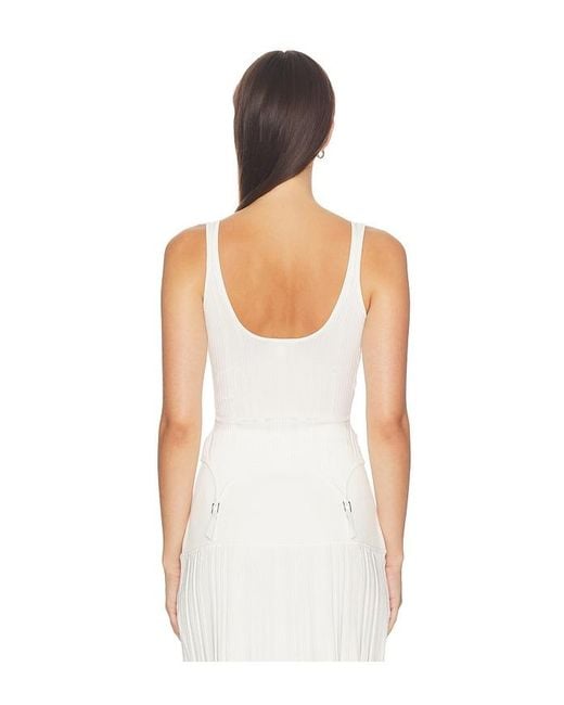 Fleur du Mal White Rib Garter Top