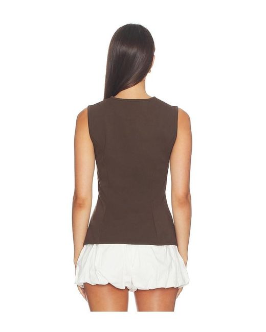 ALIGNE Brown Miguel Zip Ponte Top