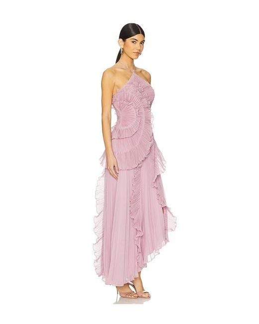 AMUR Pink Lorelie Halter Gown