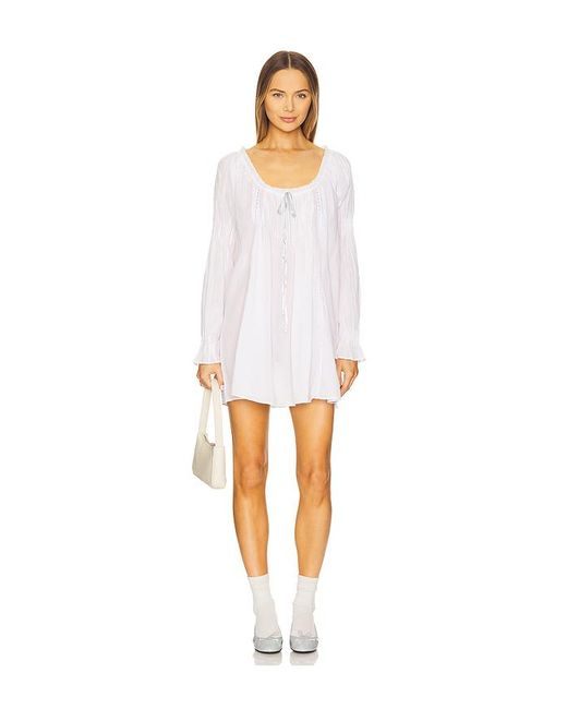 LPA White Milena Mini Nightgown Dress