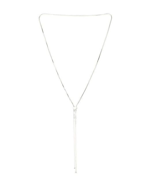 Loren Stewart White Bolo Pendant Necklace
