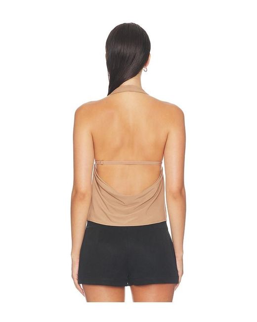 HAELO Black Cowl Halter Top