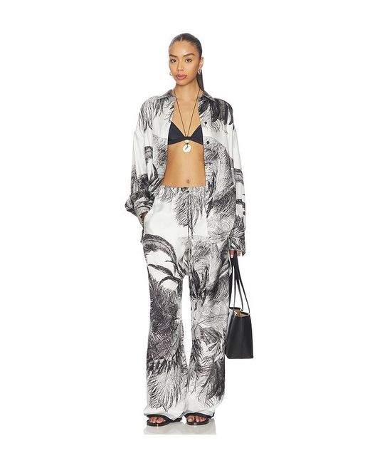 The Attico White Feather Print Shirt