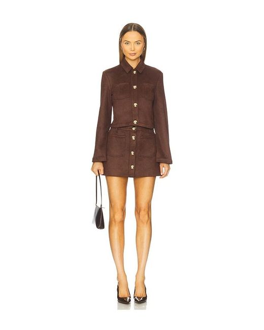 Bardot Brown Lorenzo Faux Suede Skirt