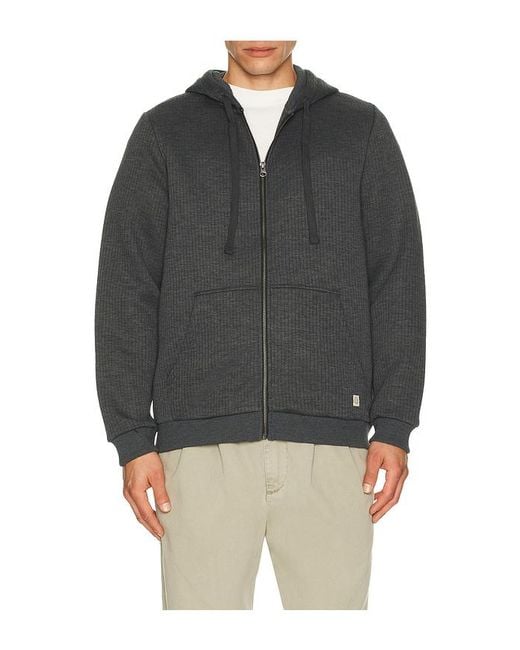 Marine Layer Black Corbet Quilted Zip Hoodie for men