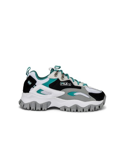 Fila Ray Tracer Tr 2 Sneaker in White Black & Blue Turquoise (Blue) | Lyst