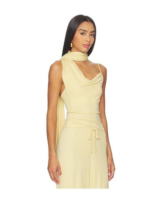 AYA MUSE Asymmetrical Scarf Tank Top Natural