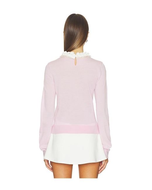 Self-Portrait White Flower Light Knit Jumper