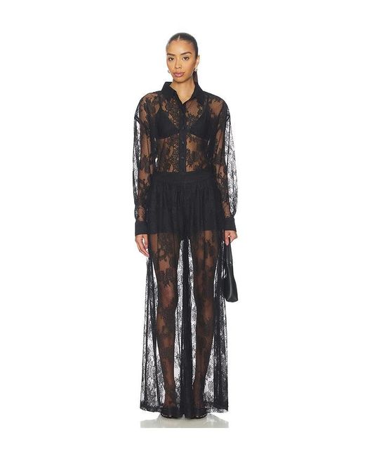 Bardot Black Hildie Wide Leg Lace Pant