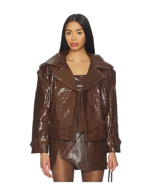MOTHER OF ALL Brown Brooklyn Trench Leather Coat