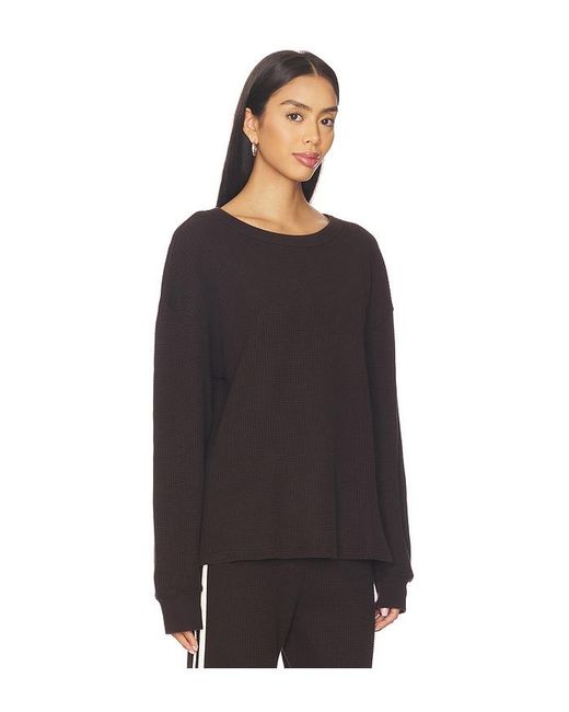 DONNI. Black The Thermal Crewneck Sweater