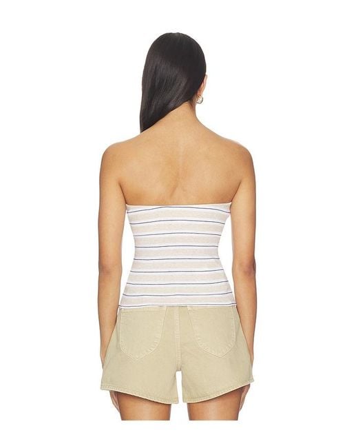 Enza Costa Natural Stripe Classic Bandeau Top