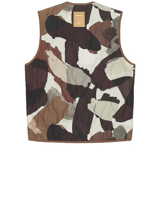 Norse Projects Brown Peter Camo Nylon Insulated Vest for men