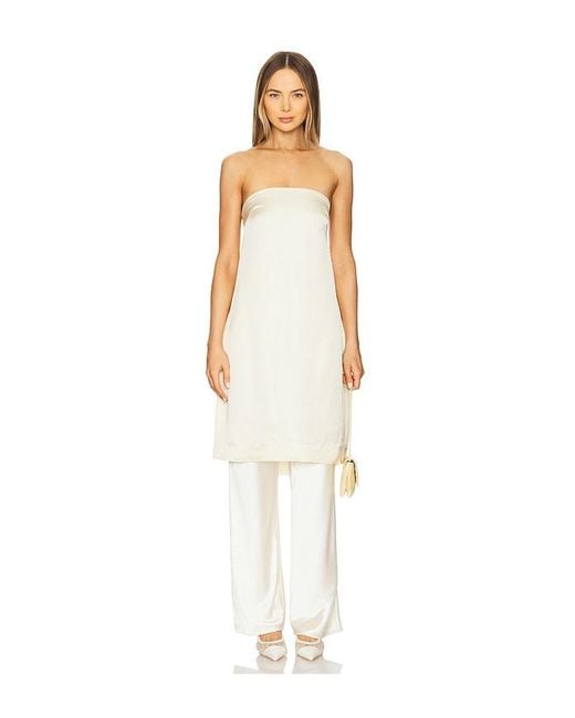 SWF White Strapless Midi Top