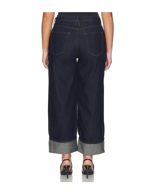 GOOD AMERICAN Blue Good Standard Baggy Cuffed Jeans
