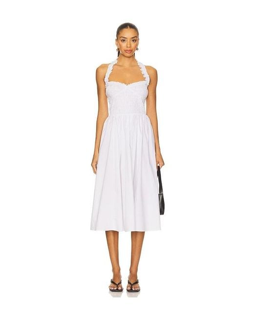 MAJORELLE White Alexis Midi Dress