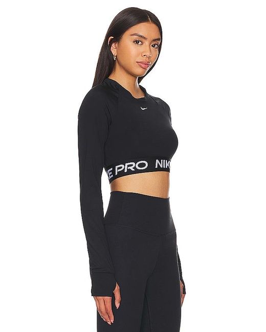 Nike Black Pro 365 Crop Long Sleeve Top