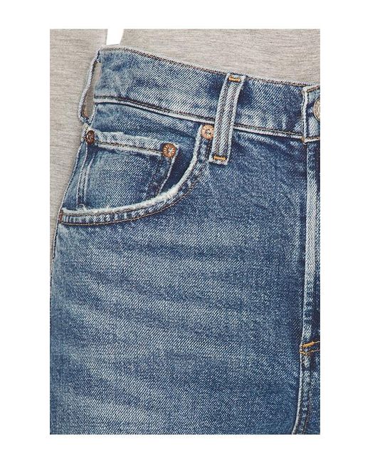 Agolde Blue Mid Rise Kick Boot Jeans