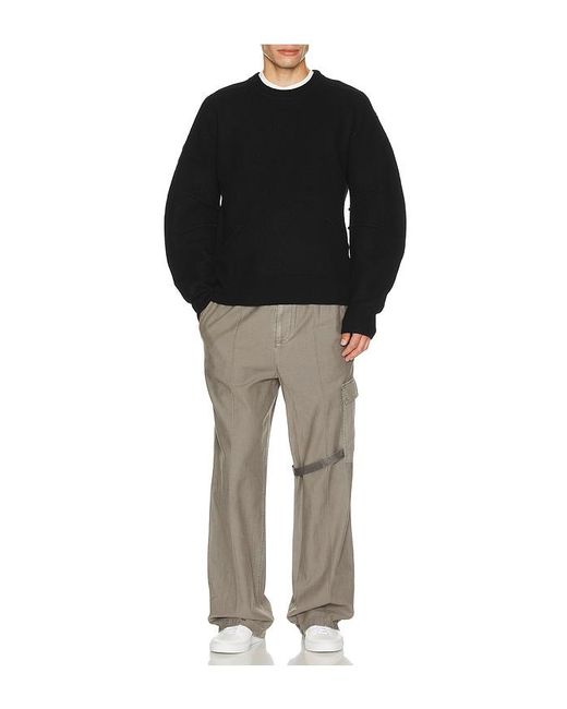 Helmut Lang Black Boiled Crew Sweater for men